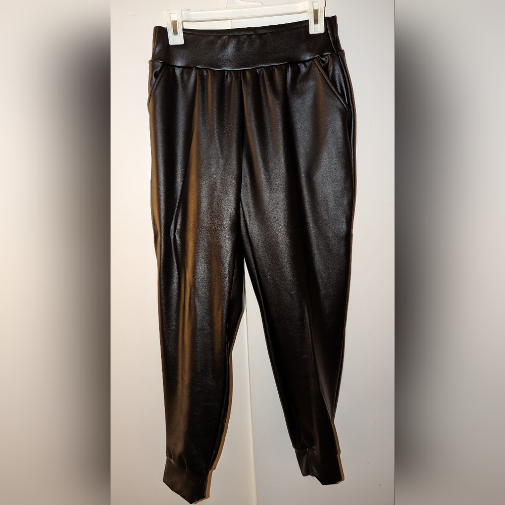 Faux Leather Jogger Pants